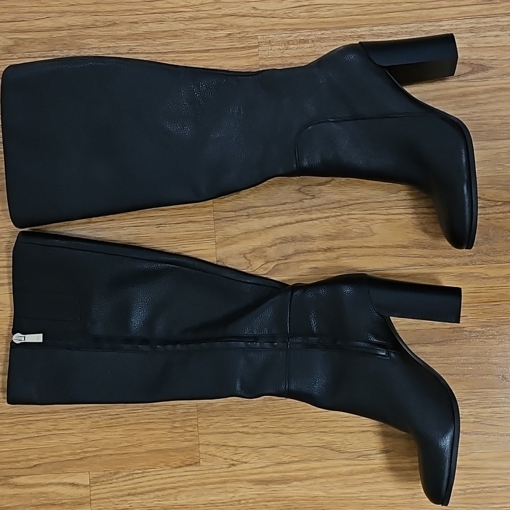Kenneth Cole Justin Leather Block Heel Boots - Picture 2 of 5